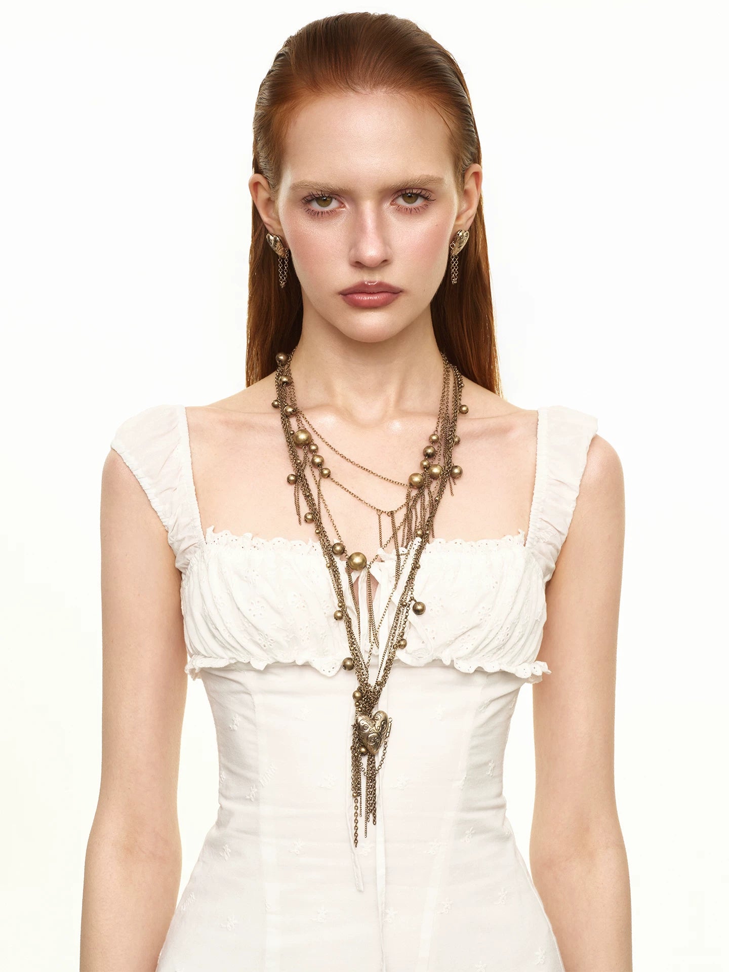 Multi-Layer Heart Tassel Necklace