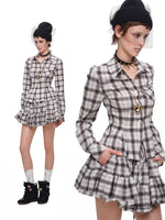 Plaid Shirt & Skort Set