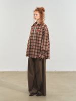 Blue & Red Fringed Plaid Shirt