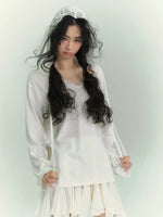 Lace Ribbon Hoodie Tee