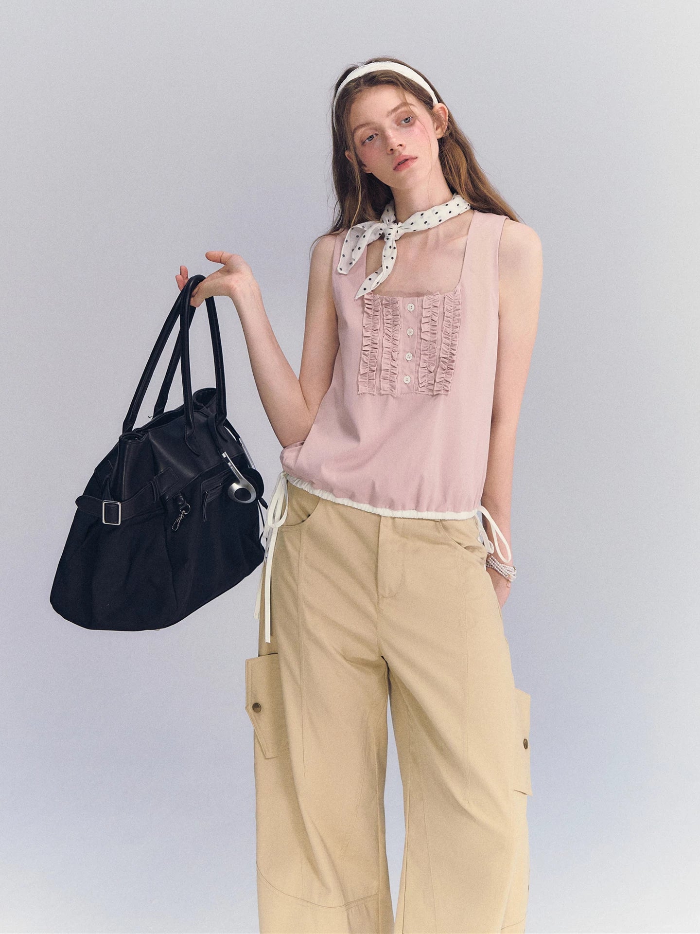 Ruffle Drawstring Tank