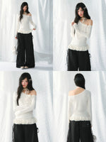 Polka Dot Ruffle One-Shoulder Top
