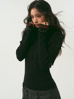 Black & Gray Layered Knit Top