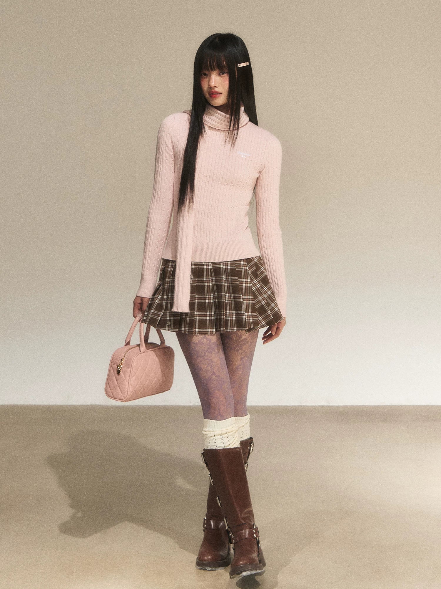 Pink Knit Pullover Sweater