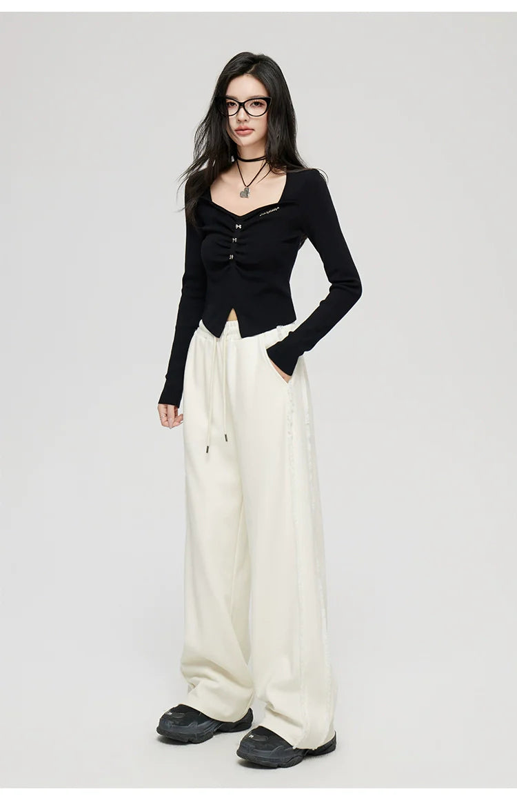 Black &amp; White Wide Neckline Sweater