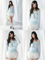 Vintage Print One-Shoulder Tee