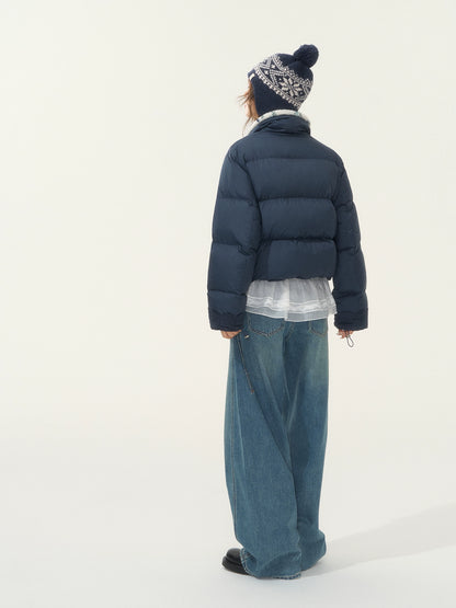 Fur-Trim Short Puffer