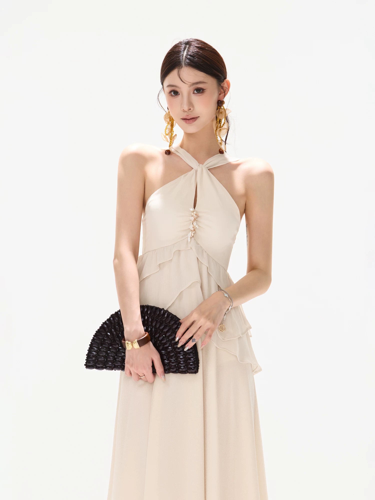 Embellished Chiffon Maxi Dress