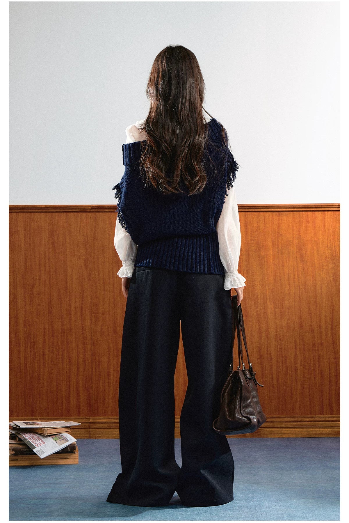 Asymmetric Ribbed Knit Vest