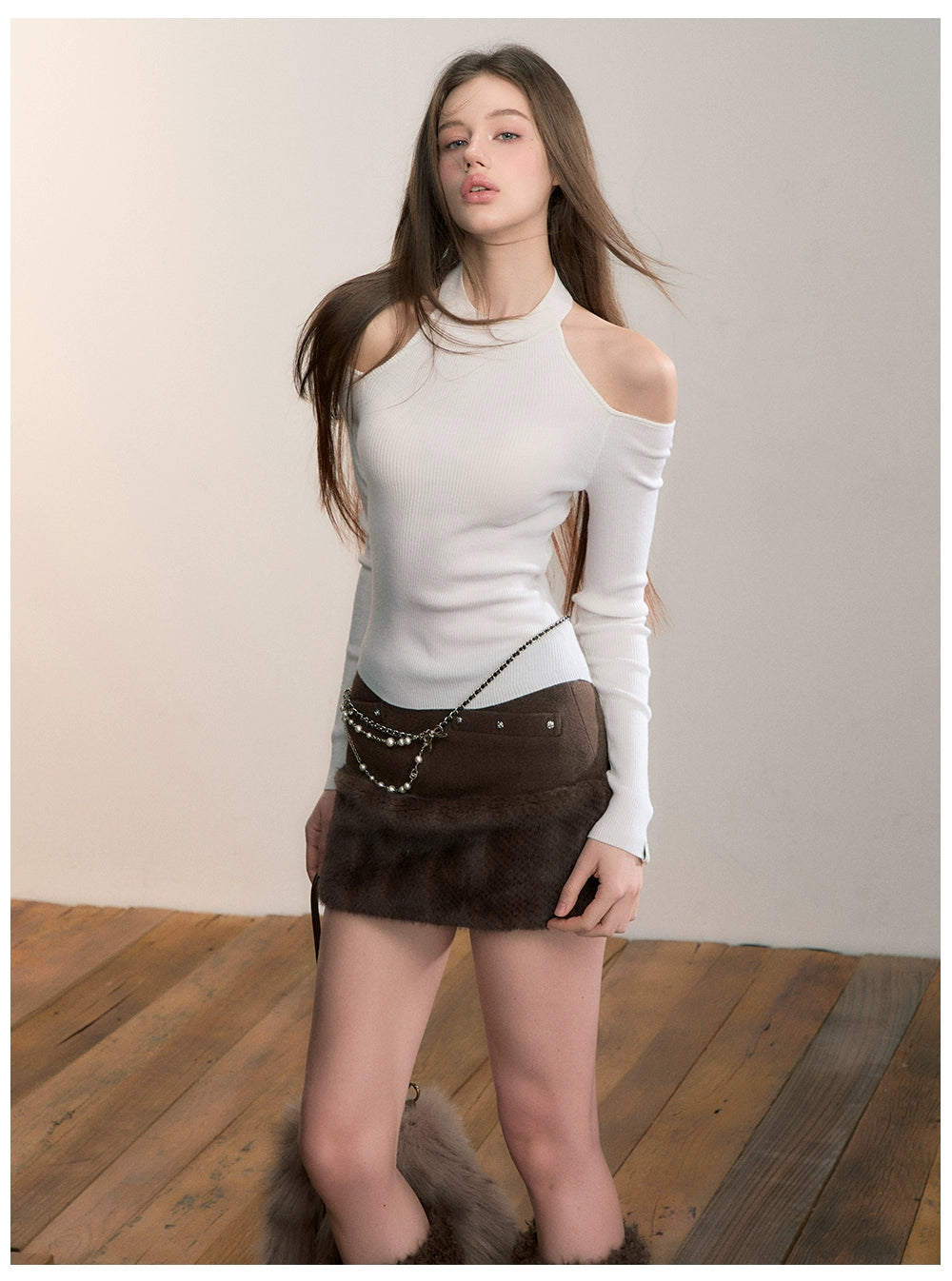 Rib Knit Off-Shoulder Two-Way Top