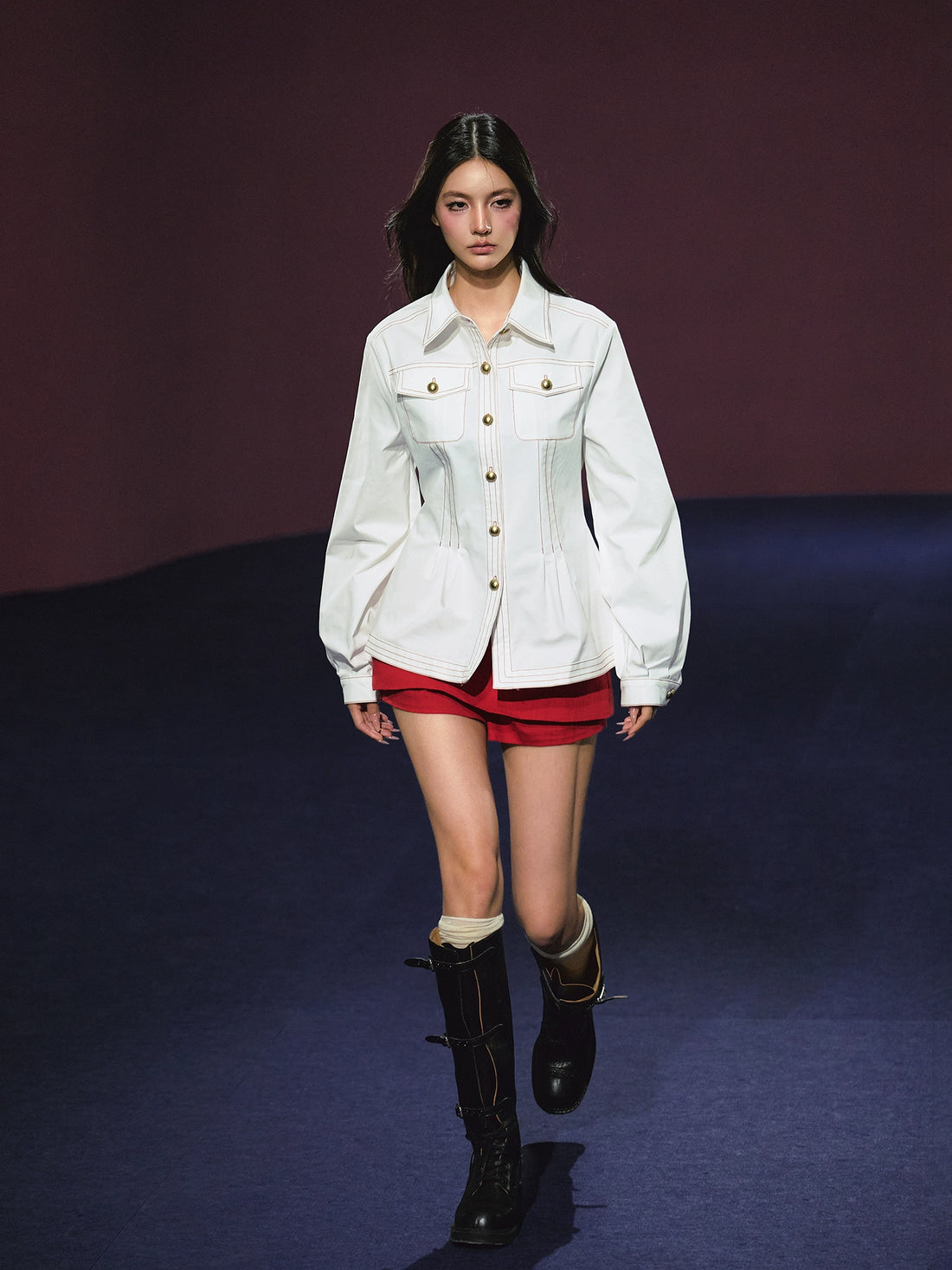 Red Line Collared Pocket Jacket