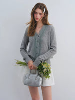 Lace V-Neck Wool Cardigan