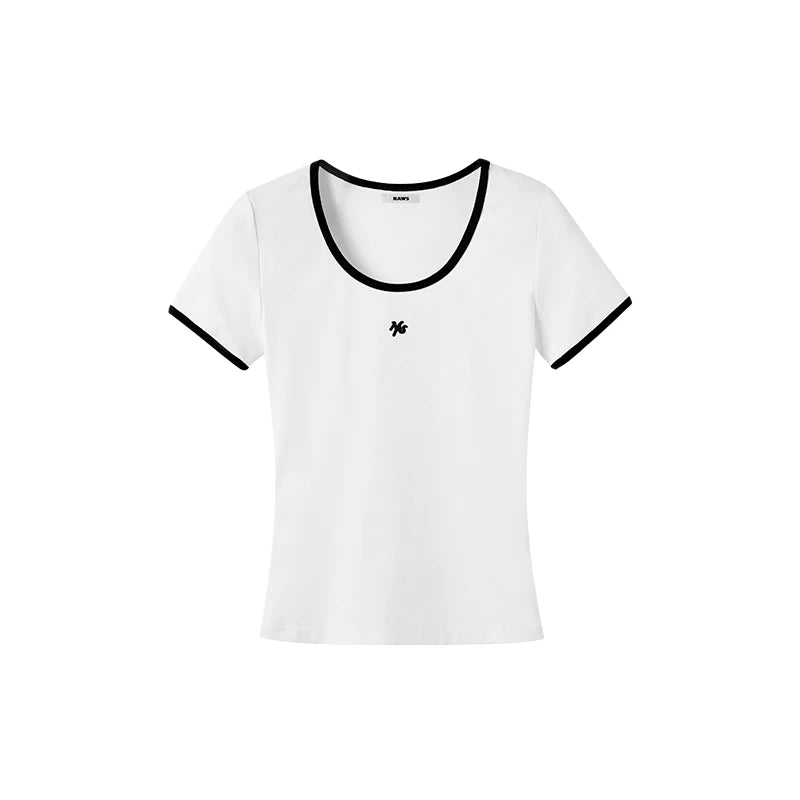 Ghost Tee Contrast Ribbed Slim T-shirt