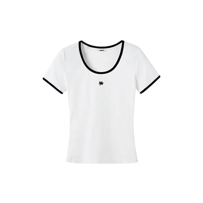 Ghost Tee Contrast Ribbed Slim T-shirt