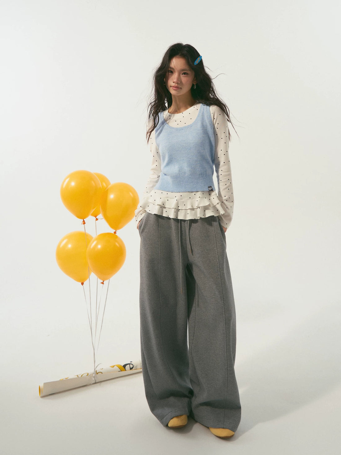 Blue &amp; Black Knit Vest Set