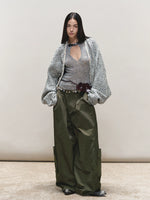 Bouclé Stripe Cape Coat