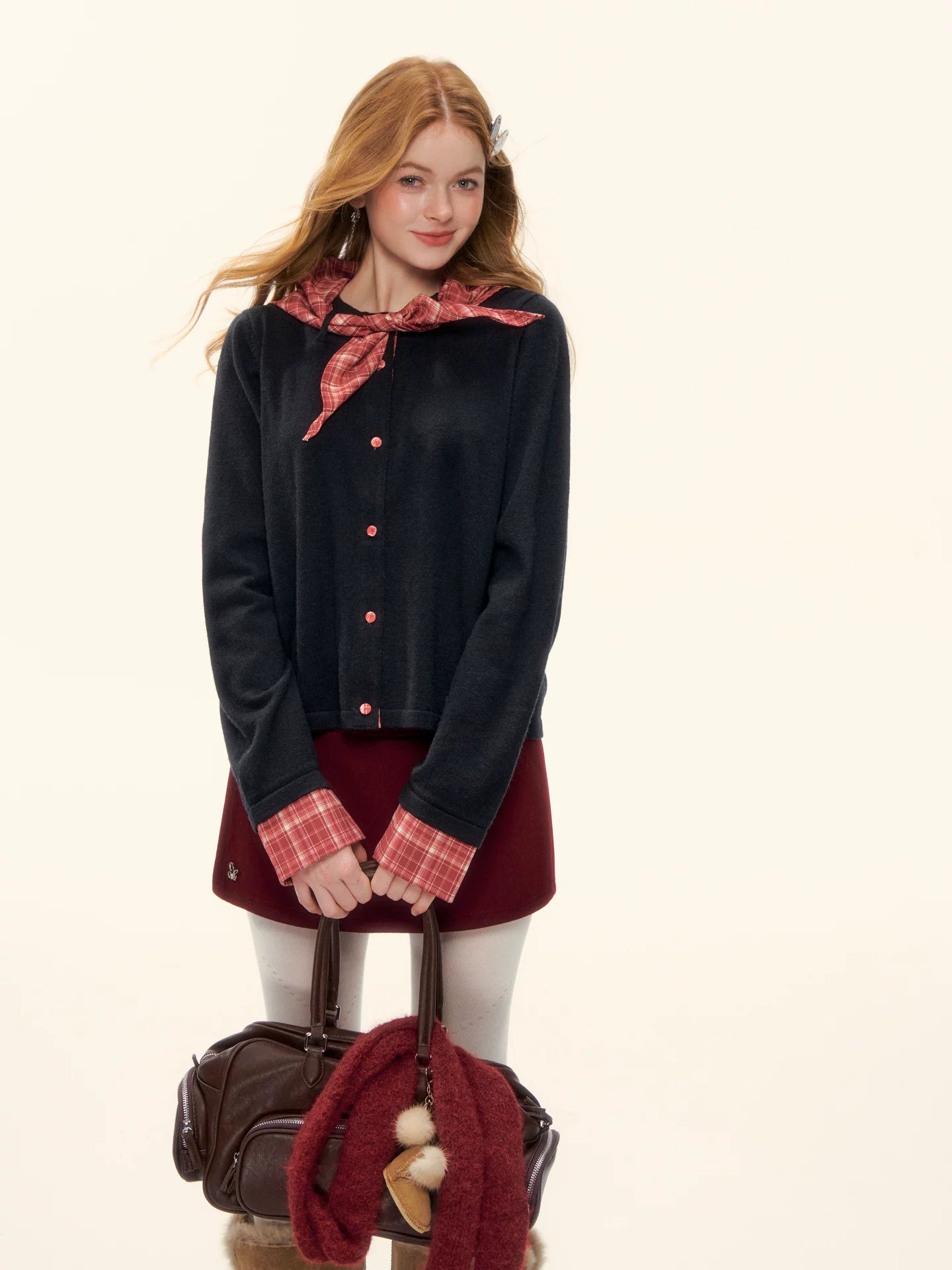 Wool Lace Layered Knit Top