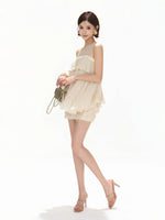 Asymmetric Chiffon Pleated Top