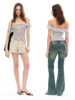Layered Mesh Off-Shoulder Top