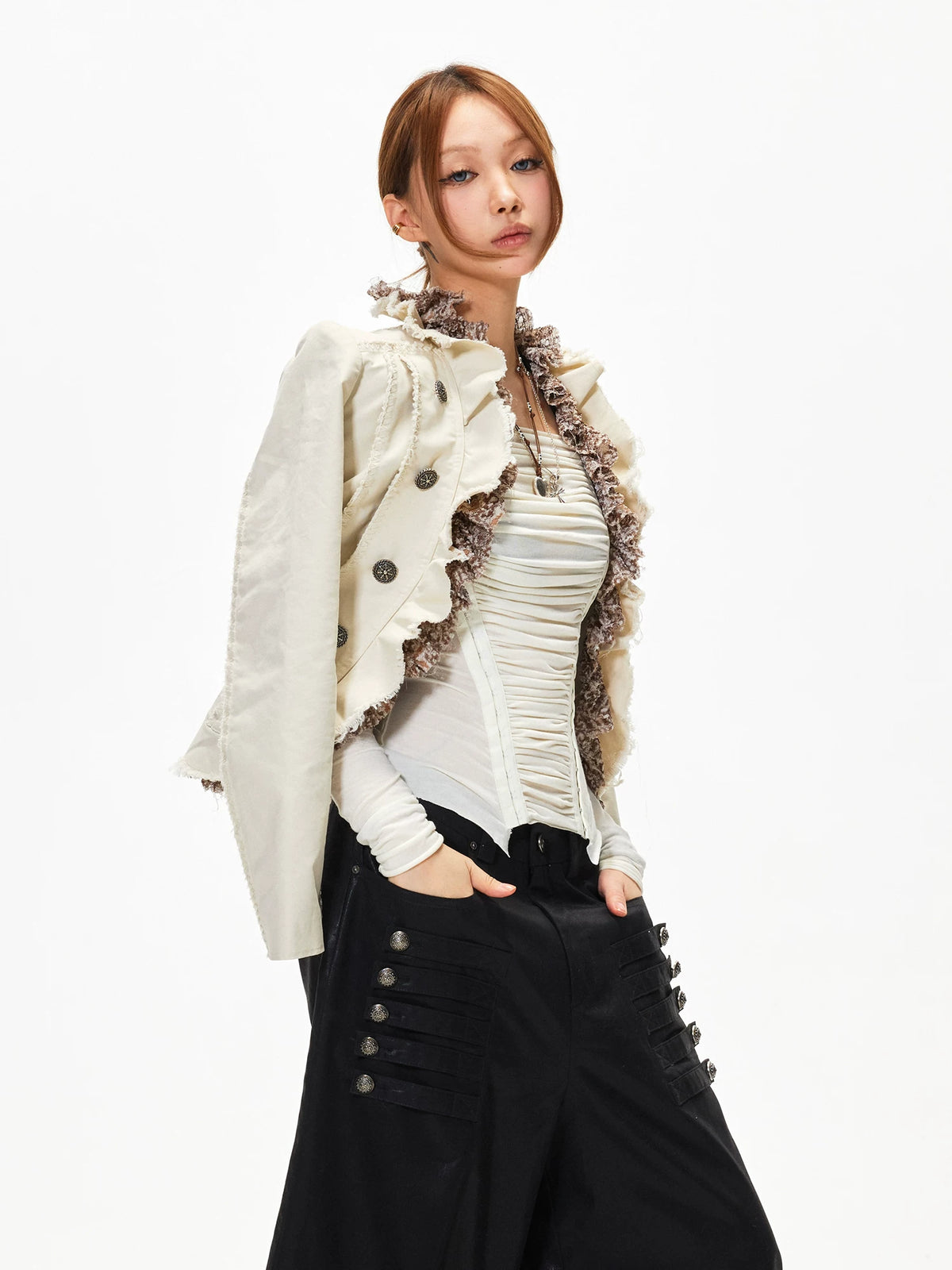 Frayed Cropped Jacket