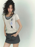 Argyle Layered Short Tee