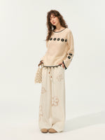 Hollow Out Pullover Crochet Crew Neck Sweater