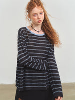 Vintage Striped Knit Blouse
