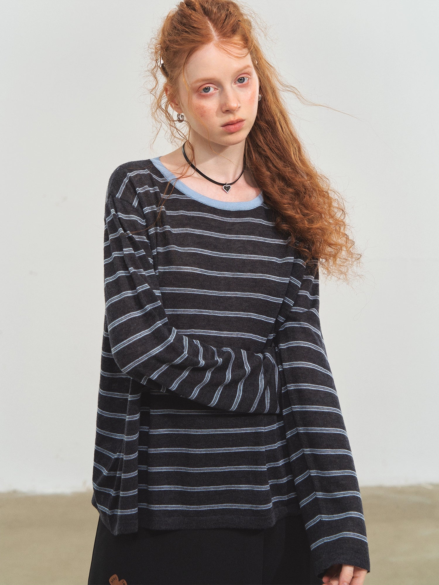 Vintage Striped Knit Blouse