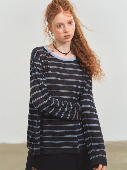 Vintage Striped Knit Blouse