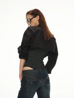 Striped Layered Waist Shirt