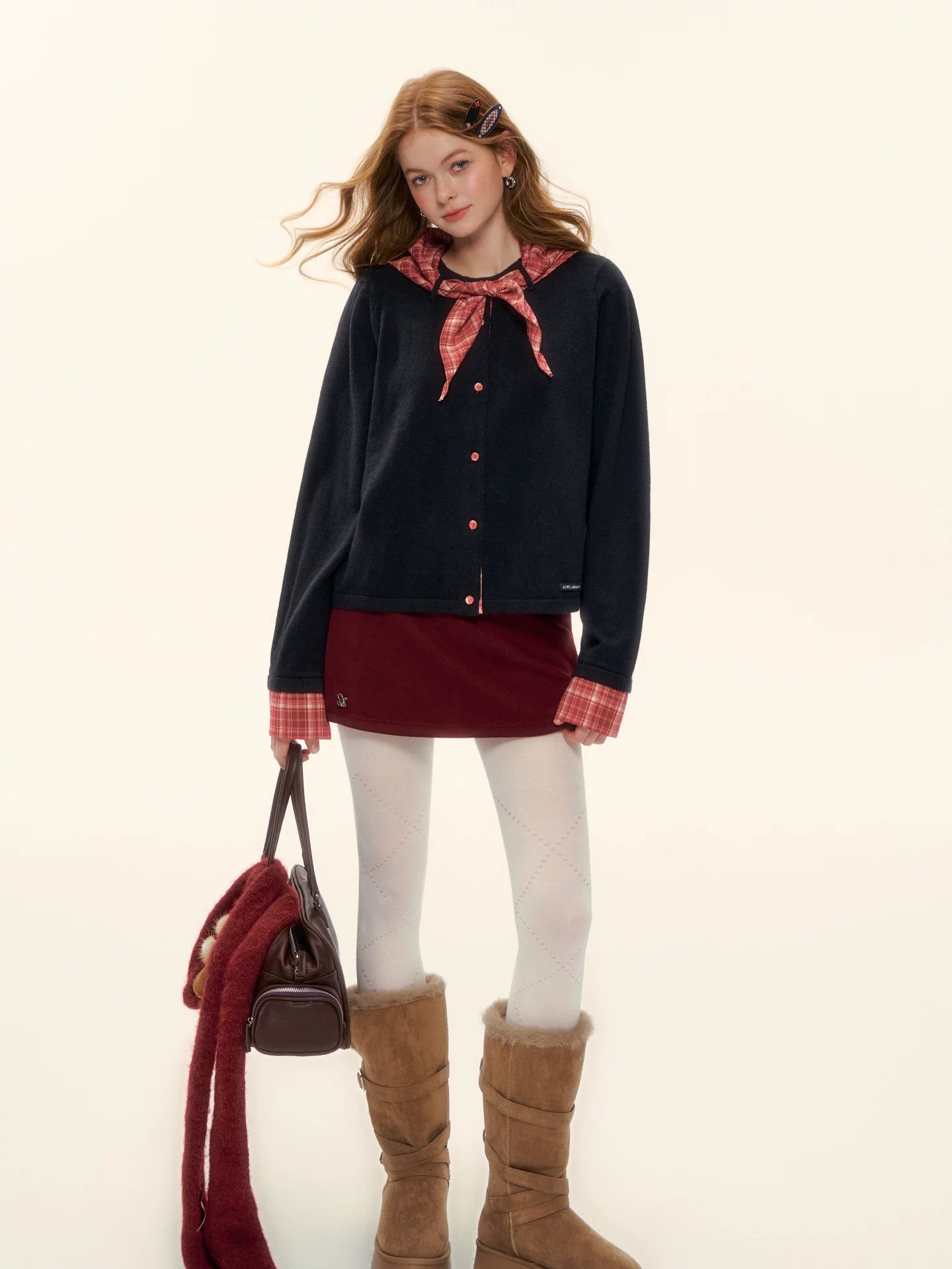 Wool Lace Layered Knit Top