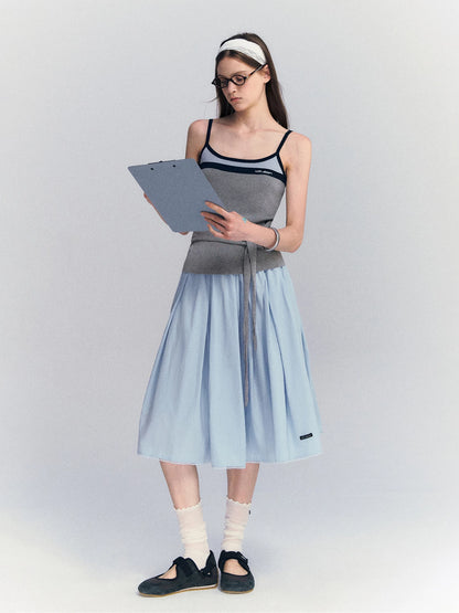 Lace Pleated Midi Skirt
