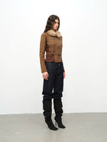 Brown Fur Collar Jacket