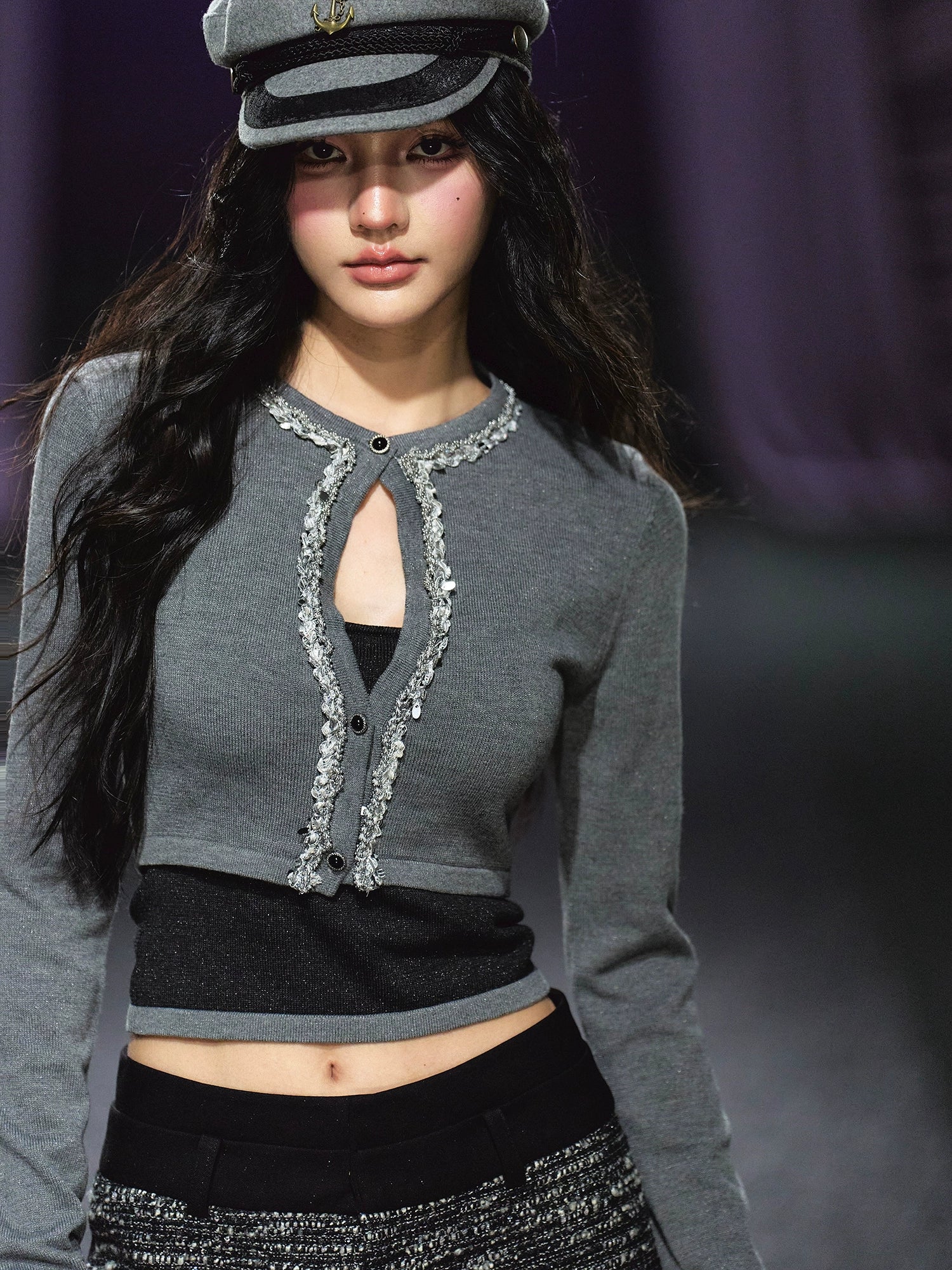 Embellished Knit Cardigan &amp; Camisole Set