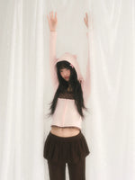 U-Neck Hooded Knit Cardigan & Camisole Set