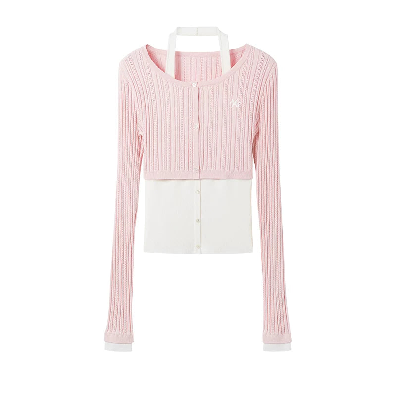 Ballerina Knight Layered Halter Knit Cardigan