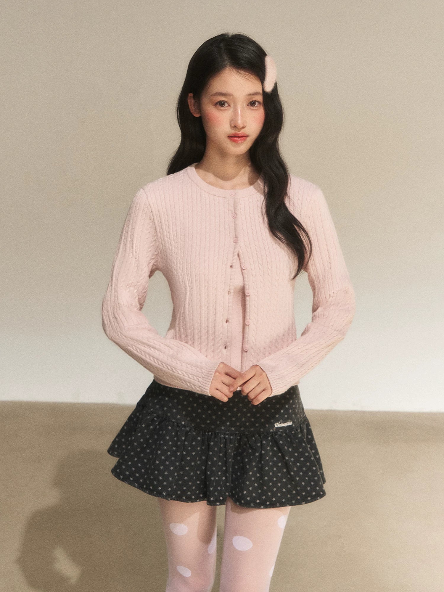 Cable Knit Cropped Cardigan