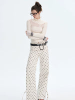 Lace Panel Turtleneck Top