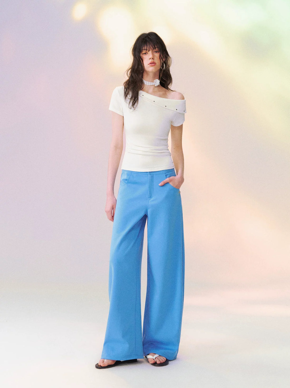 Airy Asym Tee Pants Set