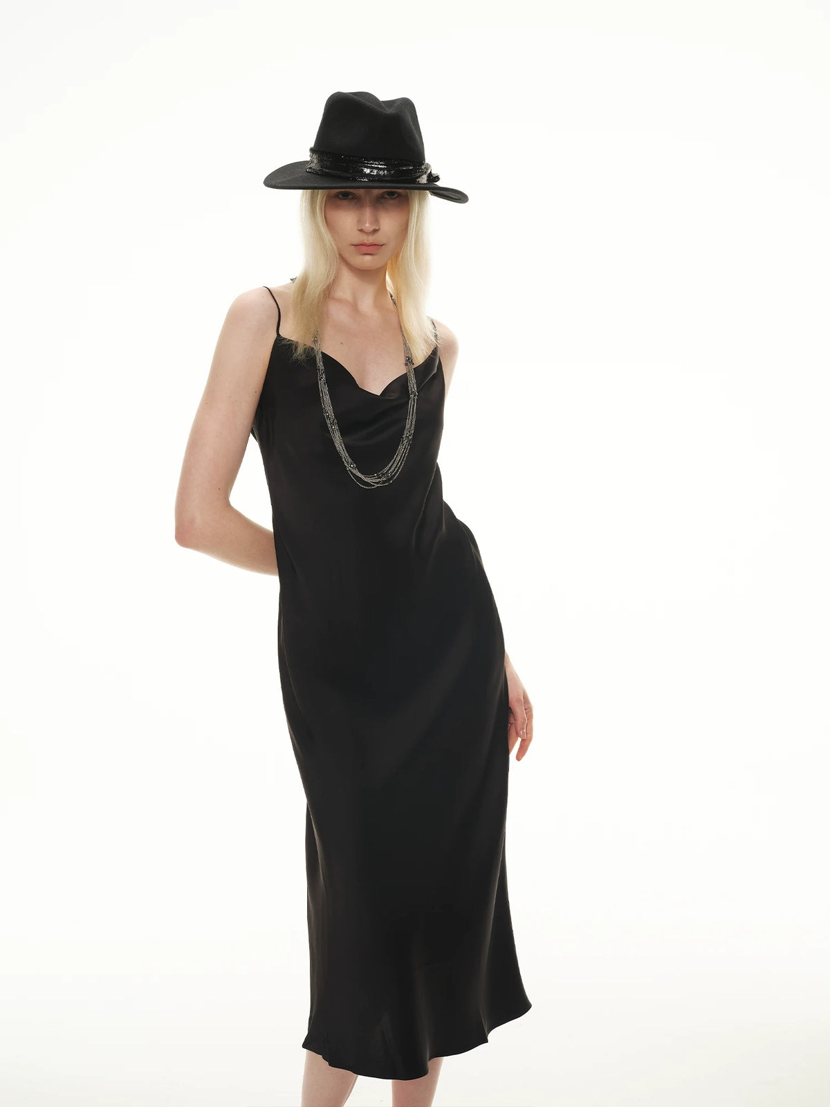 SOALON Acetate Draped Dress