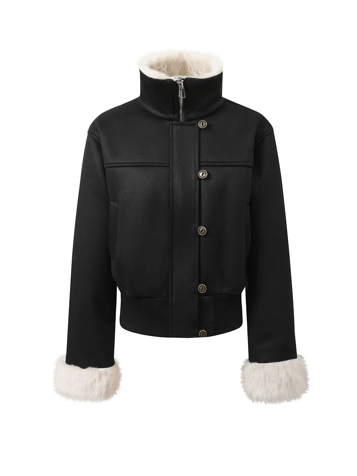 Black Patchwork Slim Jacket