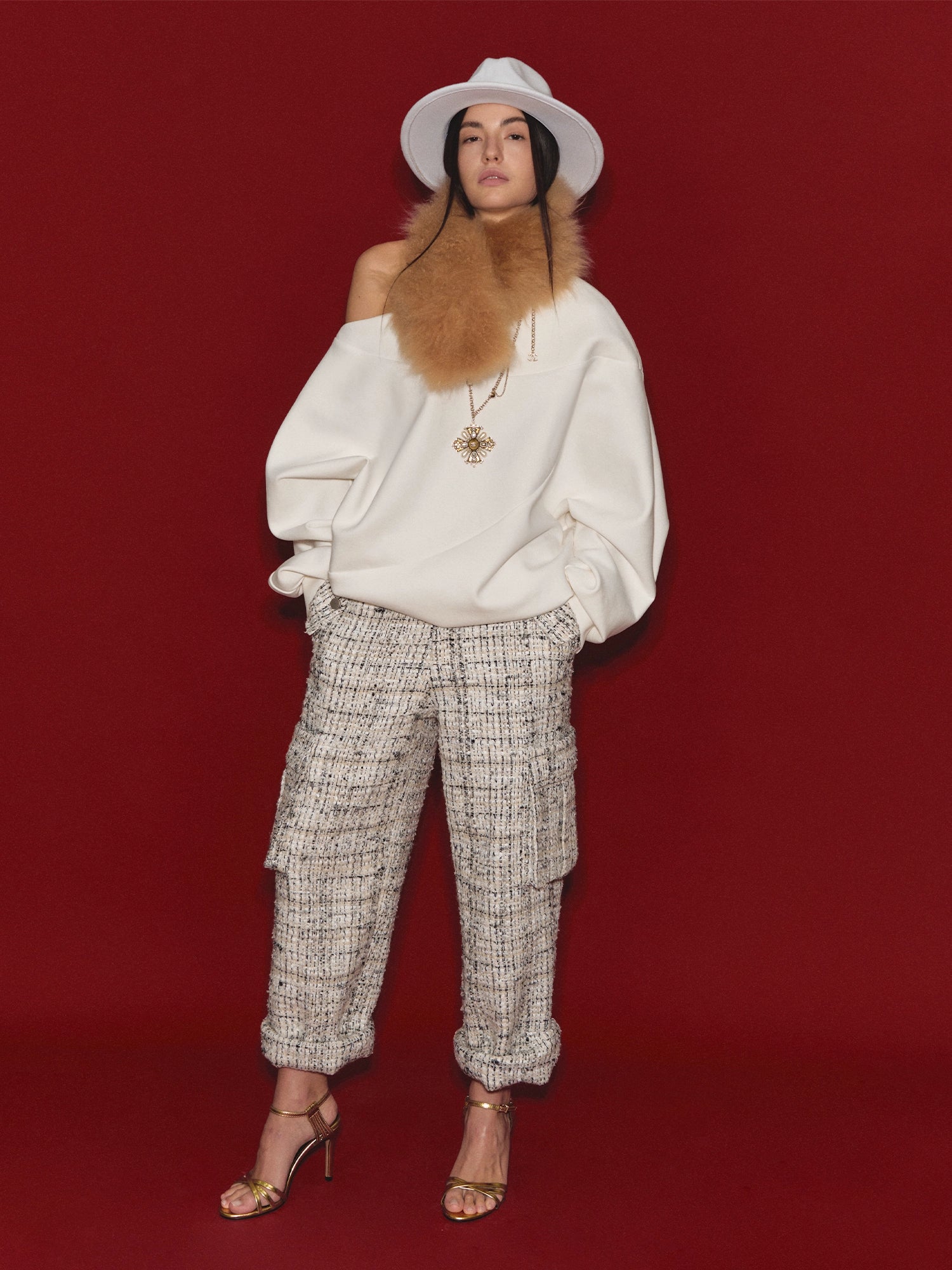 Asymmetric Off-Shoulder Oversized Sweatshirt