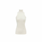 Solid Mohair High-Neck Sleeveless Vest