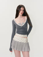 Pink & Gray Polka Layer Tee