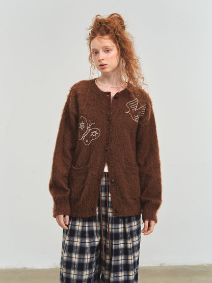 &quot;Birds &amp; Butterflies&quot; Embroidered Cardigan