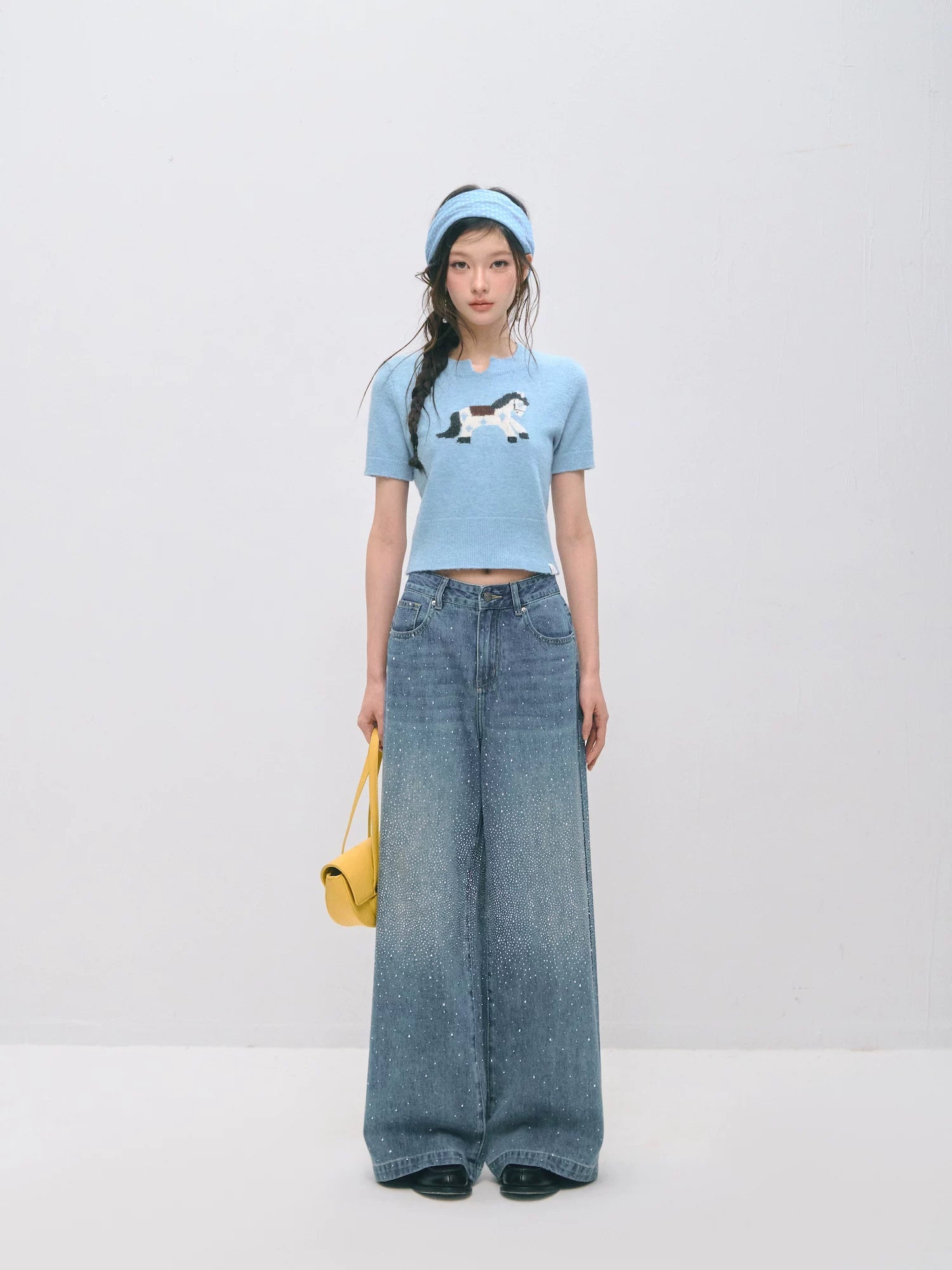 Vintage Rhinestone Straight Jeans