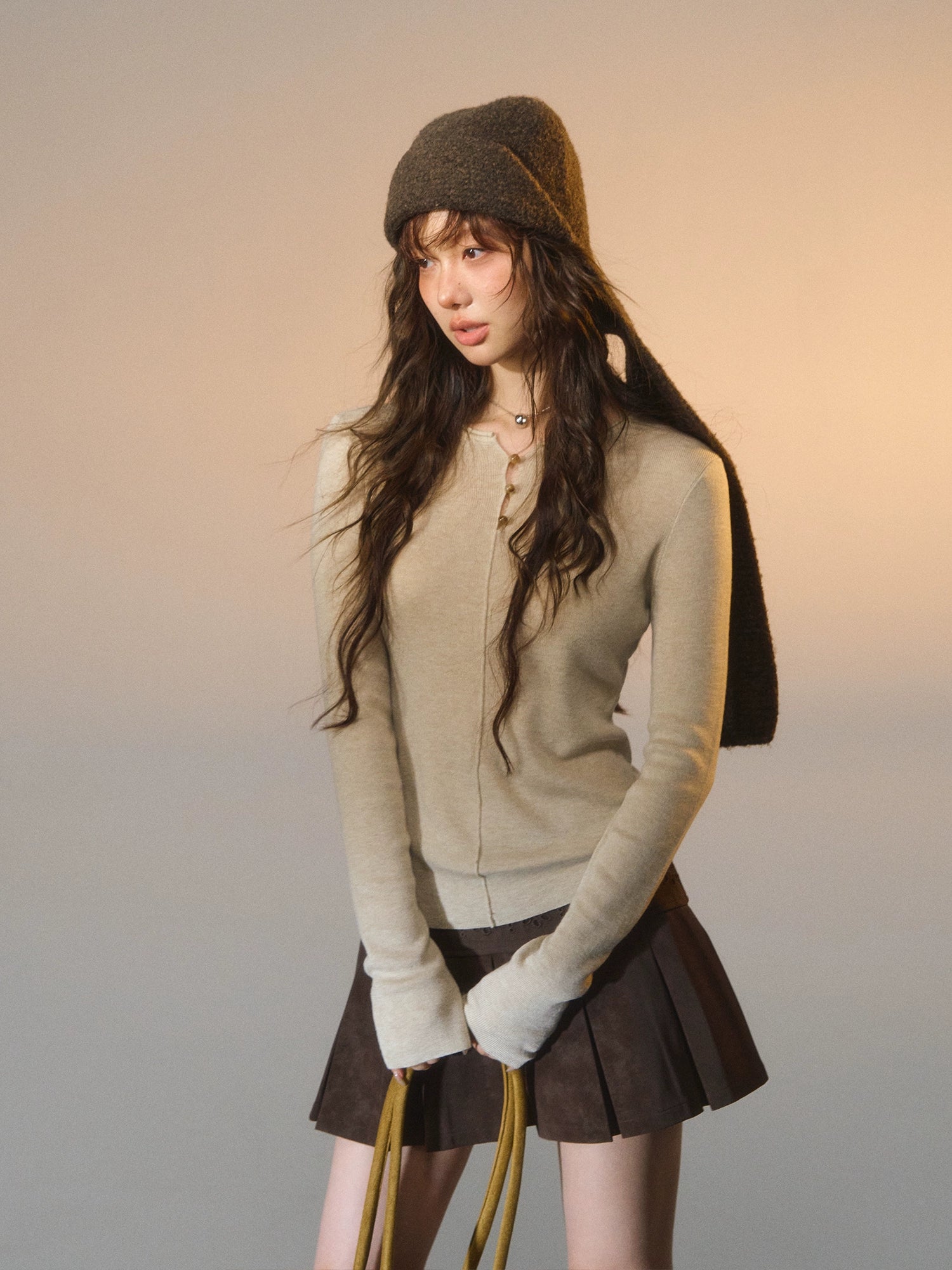 Stripe Button Rib Top