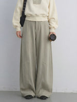 TR Front-Crease Wide-Leg Suit Pants