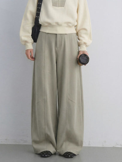 TR Front-Crease Wide-Leg Suit Pants