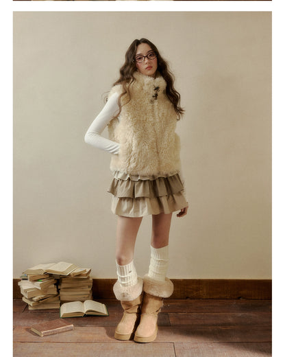 Pink Reversible Faux Fur Vest